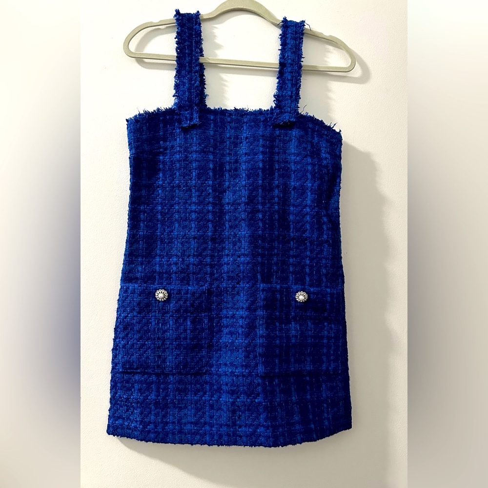 Zara Textured Pinafore Dress Sz XS